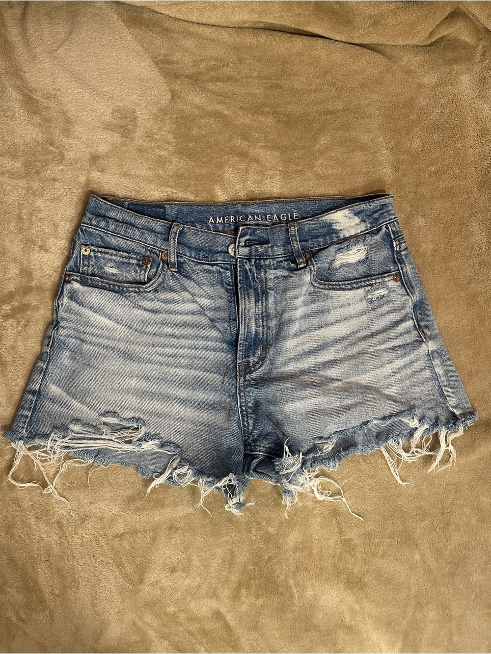 American Eagle Outfitters Light Blue Distressed Cutoff Denim Shorts